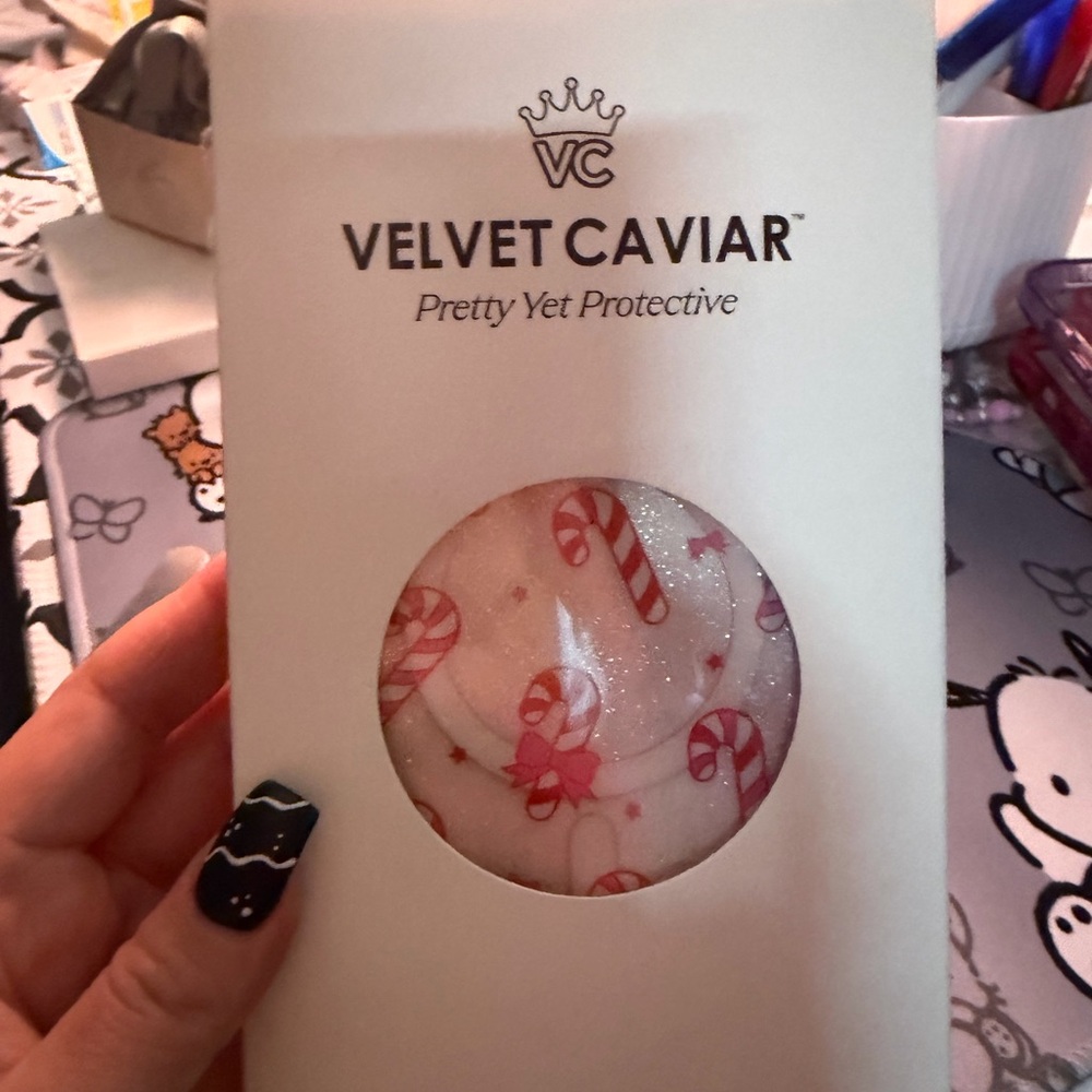 Velvet Caviar Candy Cane Glitter Phone Case 14pro max